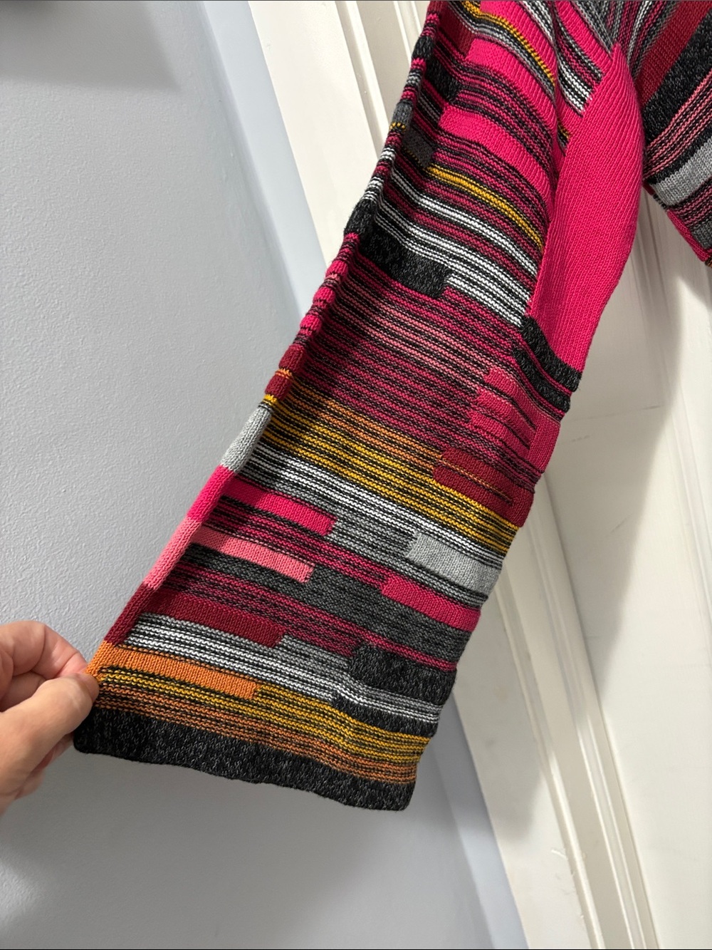 Nic & Zoe Multicolour Stripe Open-Front Sweater - Picture 2 of 9